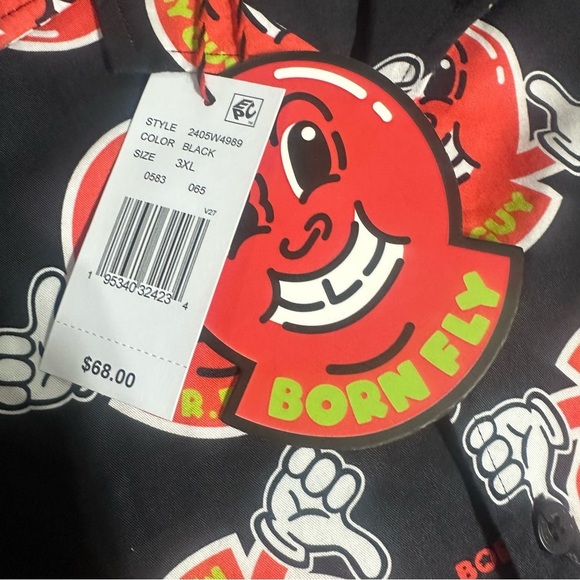 NWT Men’s Born Fly 3XL Casual Button Up Shirt AOP Fun Graphic Hawaiian MSRP $68 - Picture 4 of 6